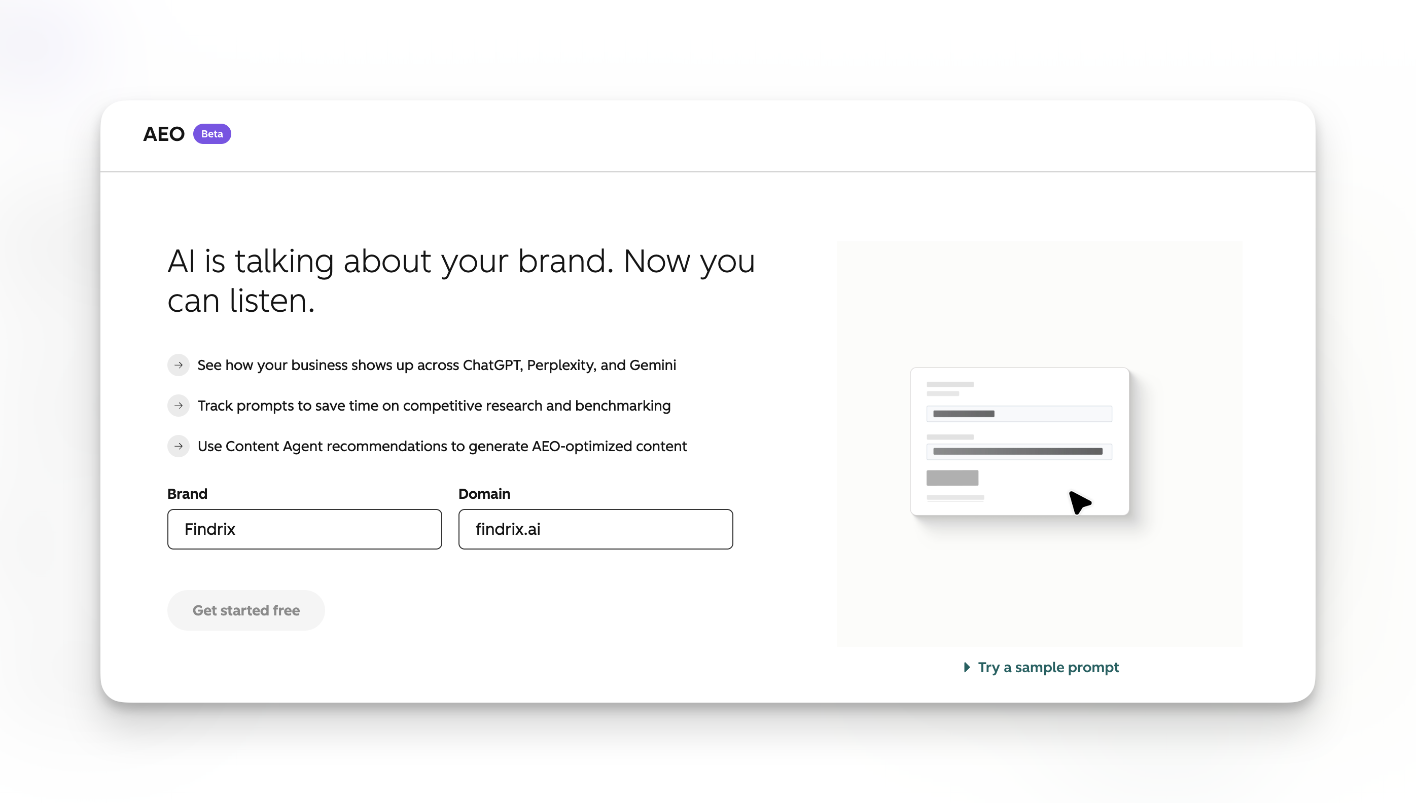 Hubspot AEO dashboard